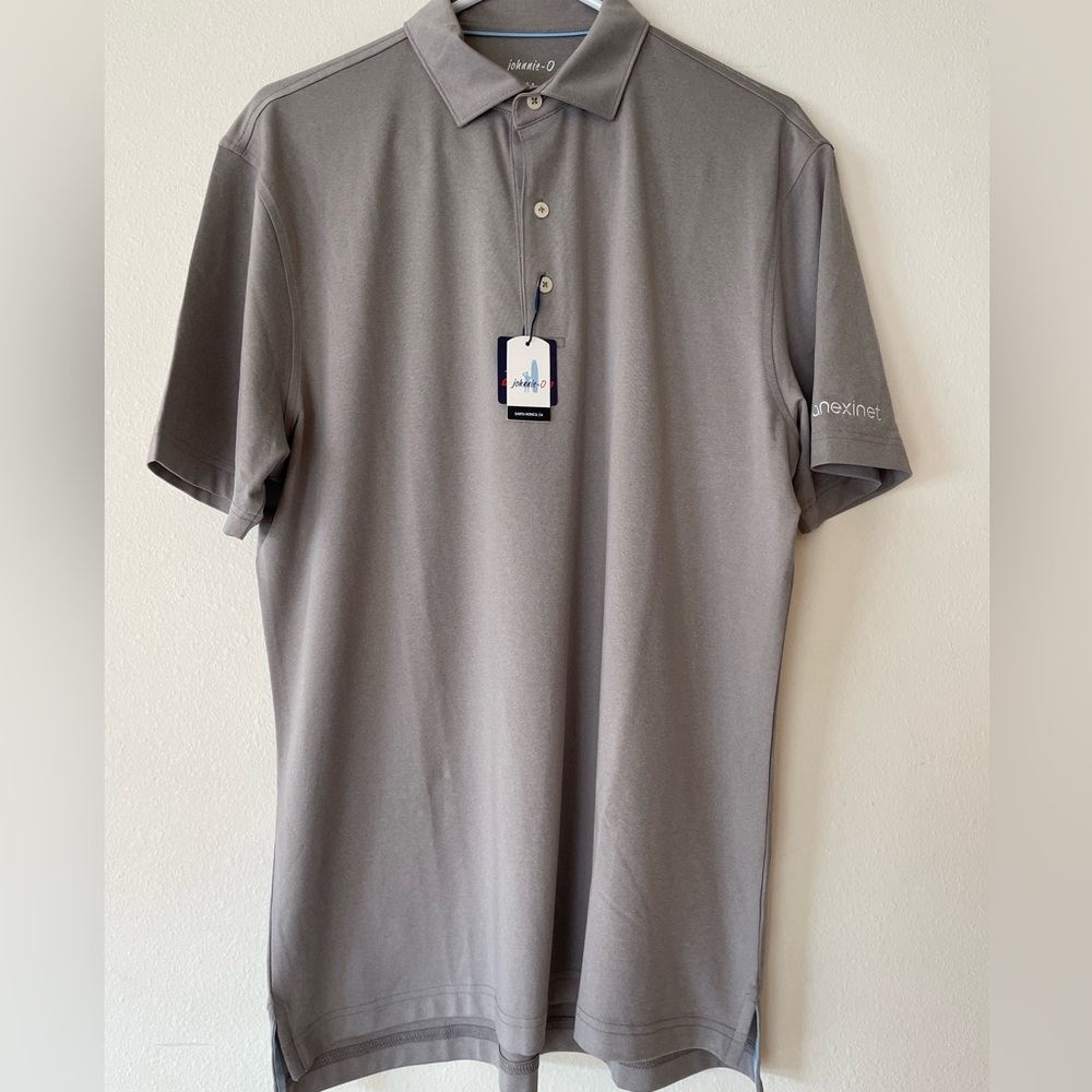 Johnnie-O Gray Polo Shirt Size M Medium